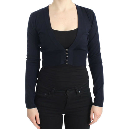 Cavalli Blue cropped wool cardigan