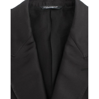Dolce & Gabbana Black silk slim fit blazer