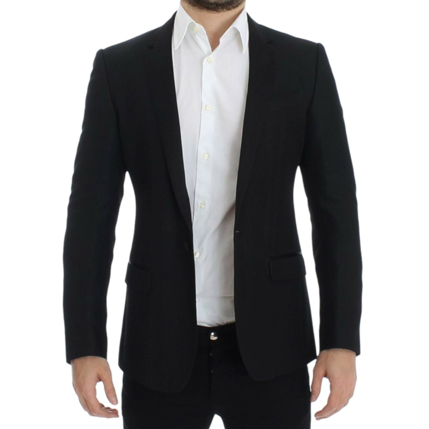 Dolce & Gabbana Black wool MARTINI slim blazer