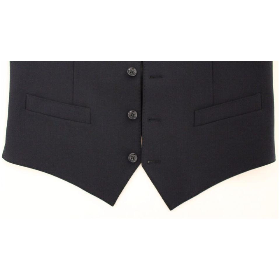 Dolce & Gabbana Blue Wool Formal Dress Vest Gilet Dolce & Gabbana