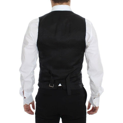 Dolce & Gabbana Blue Wool Formal Dress Vest Gilet Dolce & Gabbana