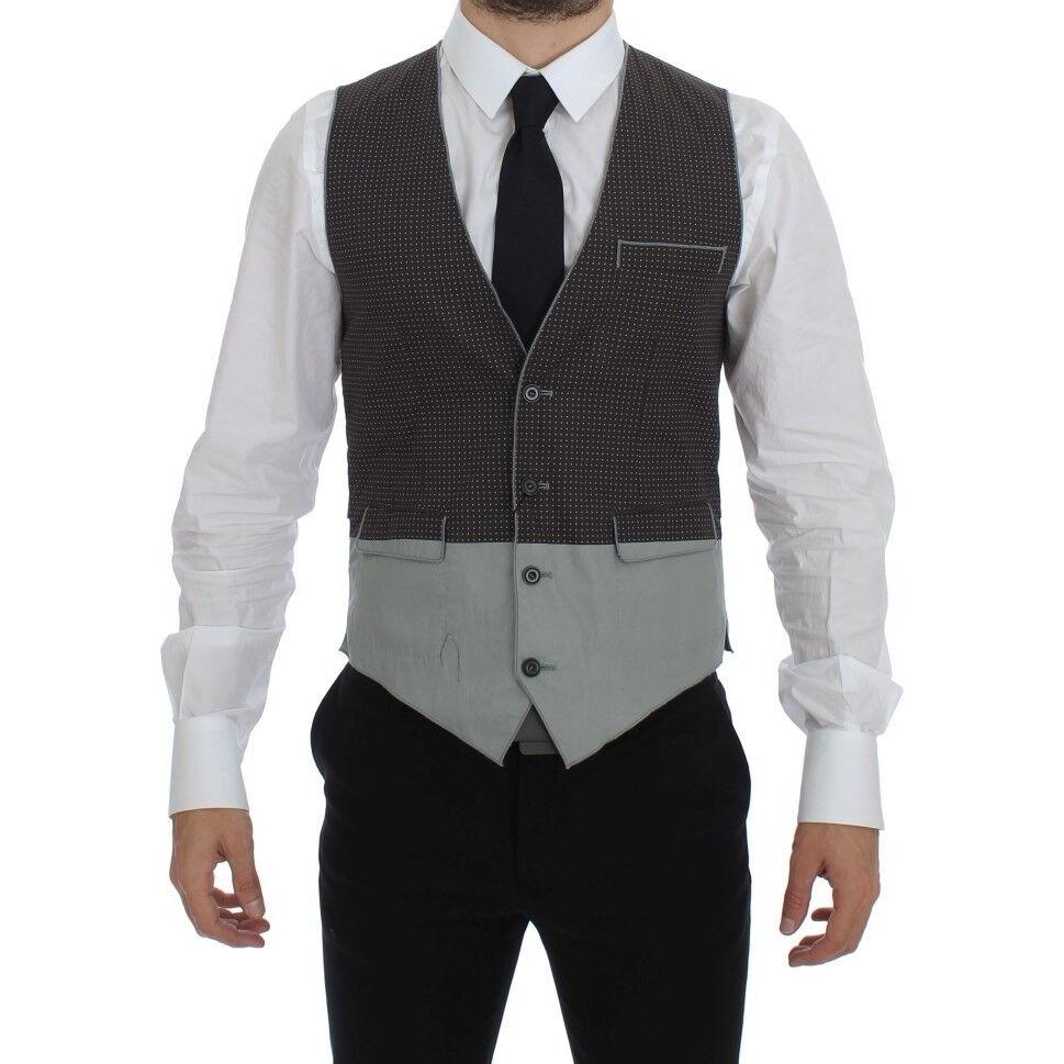 Dolce & Gabbana Gray Polka Dot Dress Vest Gilet Weste GSS15107-1