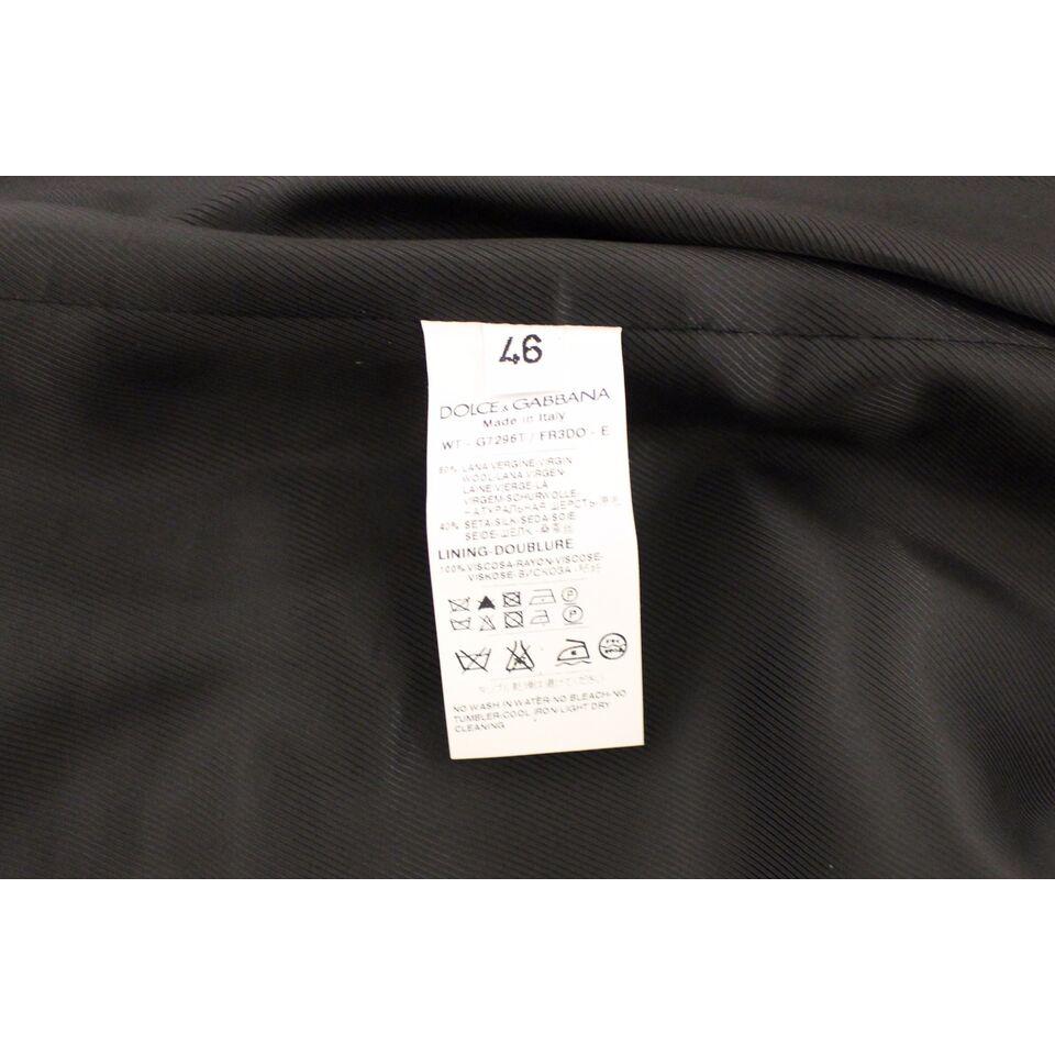 Dolce & Gabbana Black Striped Wool Silk Dress Vest Gilet Dolce & Gabbana