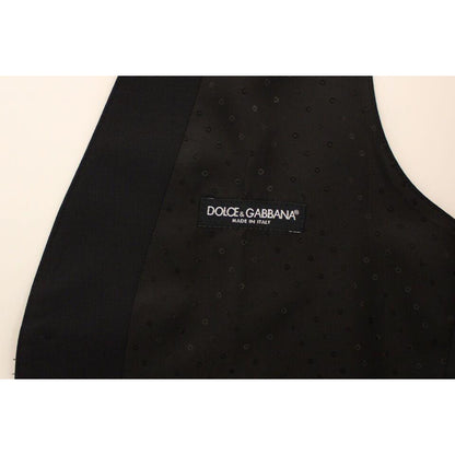 Dolce & Gabbana Black Wool Silk Stretch Dress Vest Blazer Dolce & Gabbana