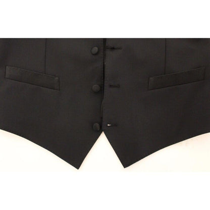 Dolce & Gabbana Black Wool Silk Stretch Dress Vest Blazer Dolce & Gabbana