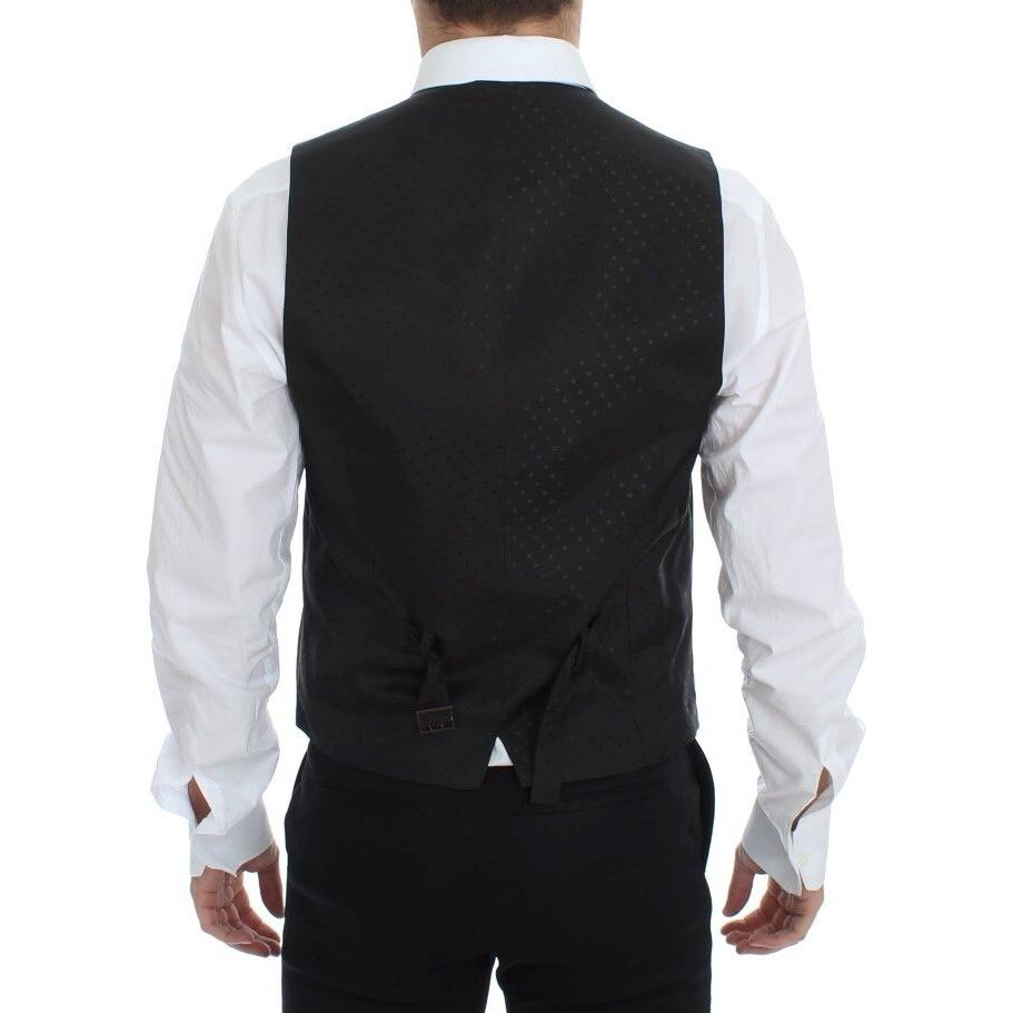 Dolce & Gabbana Black Wool Silk Stretch Dress Vest Blazer Dolce & Gabbana