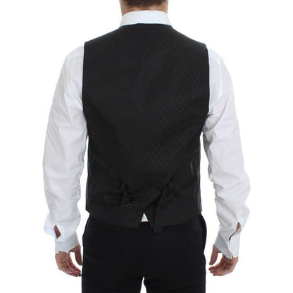 Dolce & Gabbana Black Wool Silk Stretch Dress Vest Blazer Dolce & Gabbana