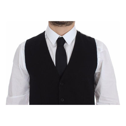 Dolce & Gabbana Black Cotton Dress Vest Blazer Jacket Dolce & Gabbana