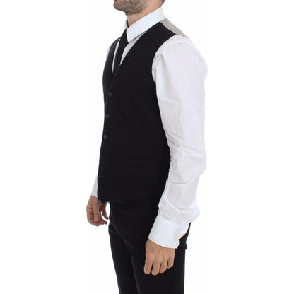 Dolce & Gabbana Black Cotton Dress Vest Blazer Jacket Dolce & Gabbana