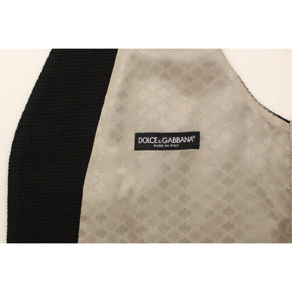 Dolce & Gabbana Black Cotton Dress Vest Blazer Jacket Dolce & Gabbana