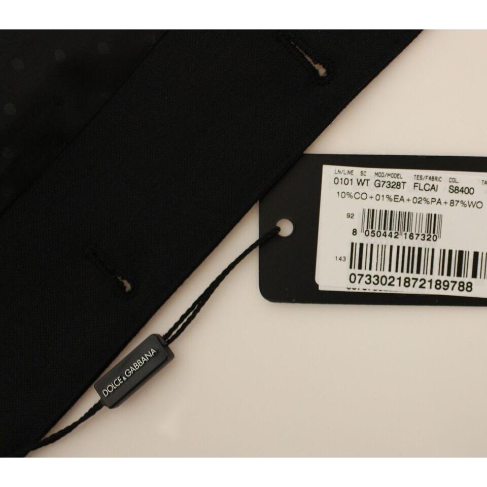 Dolce & Gabbana Black Wool Silk Stretch Dress Vest Blazer Dolce & Gabbana