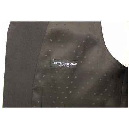 Dolce & Gabbana Black Wool Silk Stretch Dress Vest Blazer Dolce & Gabbana
