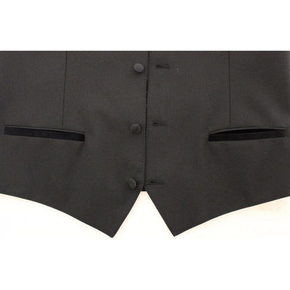 Dolce & Gabbana Black Wool Silk Stretch Dress Vest Blazer Dolce & Gabbana