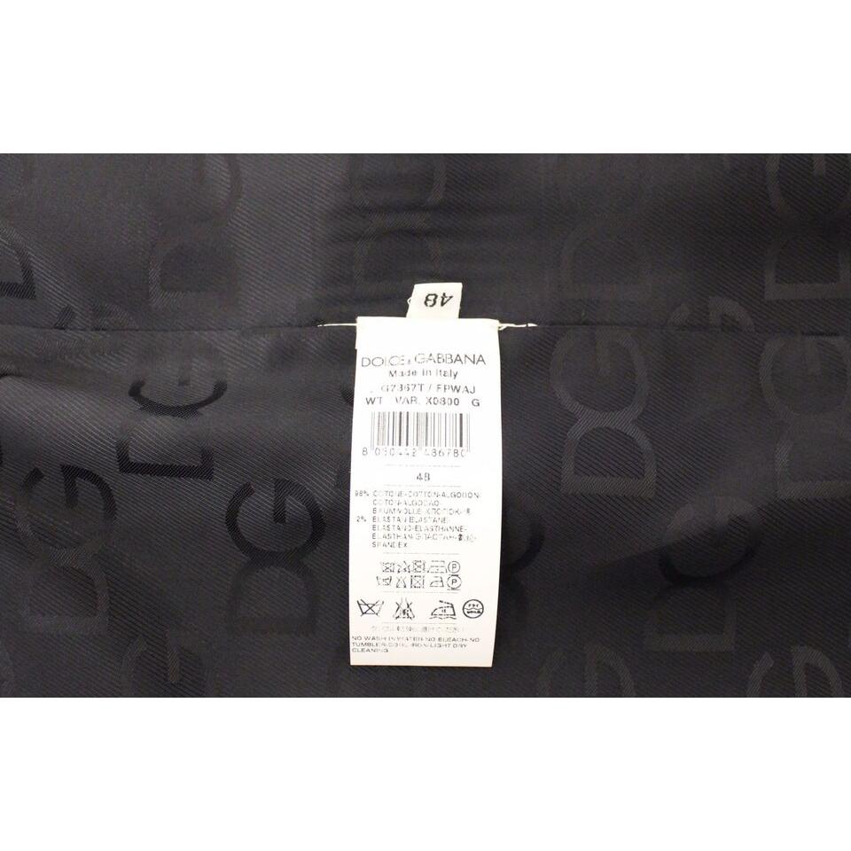 Dolce & Gabbana Blue Cotton Stretch Dress Vest Blazer Dolce & Gabbana