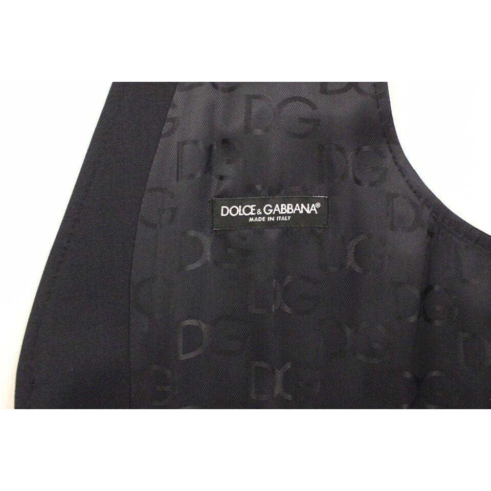 Dolce & Gabbana Blue Cotton Stretch Dress Vest Blazer Dolce & Gabbana