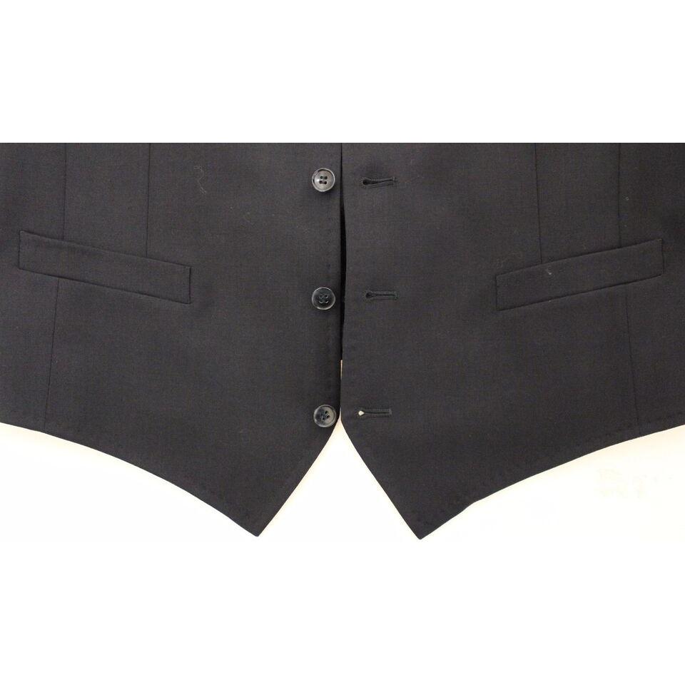 Dolce & Gabbana Blue Cotton Stretch Dress Vest Blazer Dolce & Gabbana