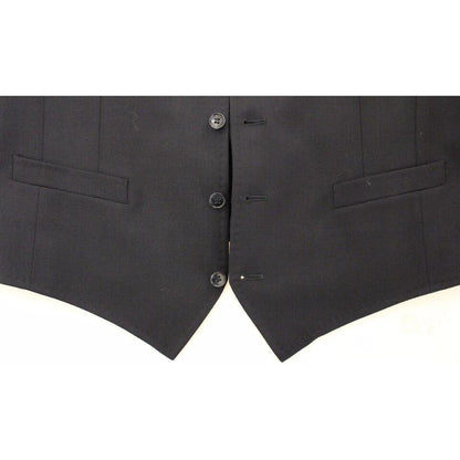 Dolce & Gabbana Blue Cotton Stretch Dress Vest Blazer Dolce & Gabbana