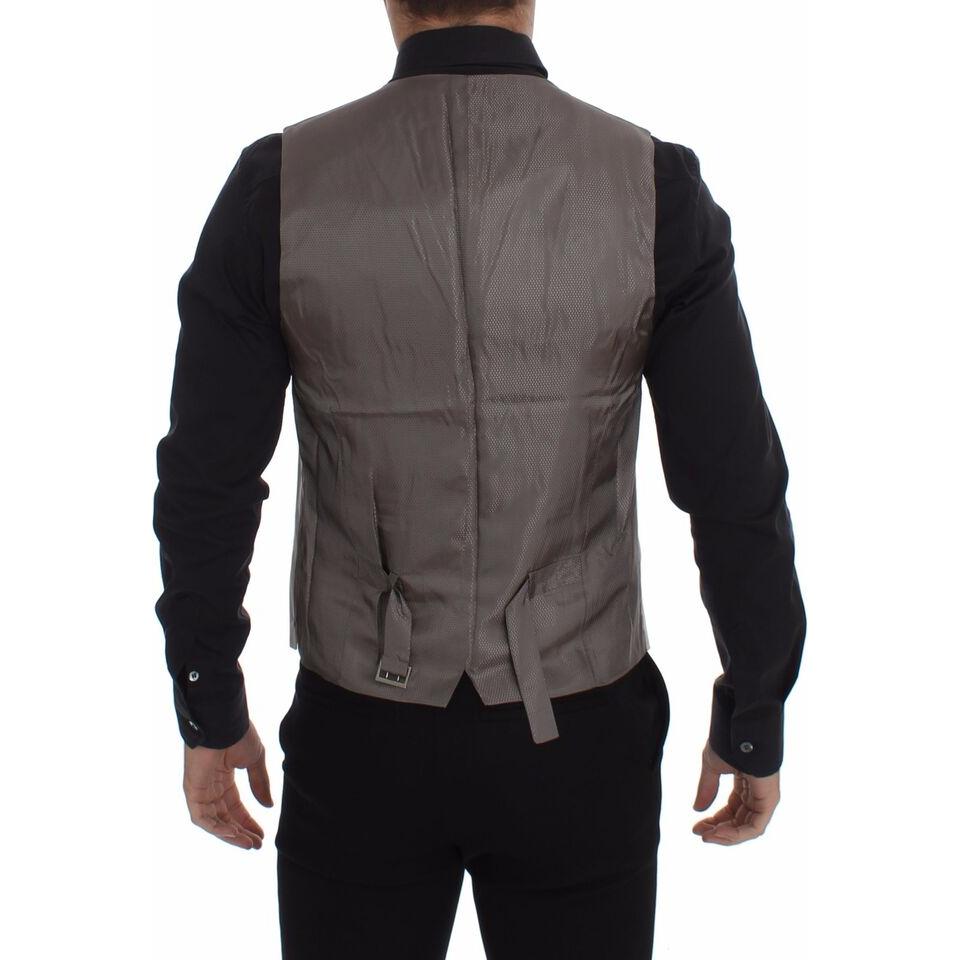 Dolce & Gabbana Beige Cotton Stretch Dress Vest Blazer