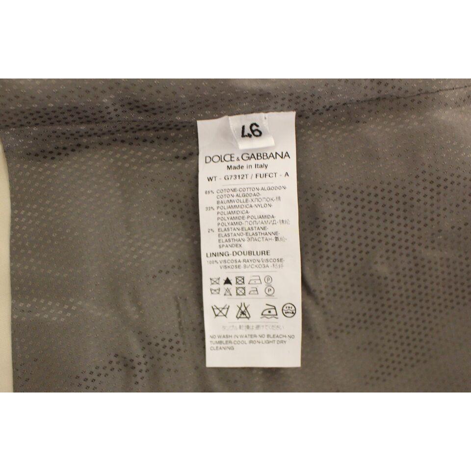 Dolce & Gabbana Beige Cotton Stretch Dress Vest Blazer Dolce & Gabbana