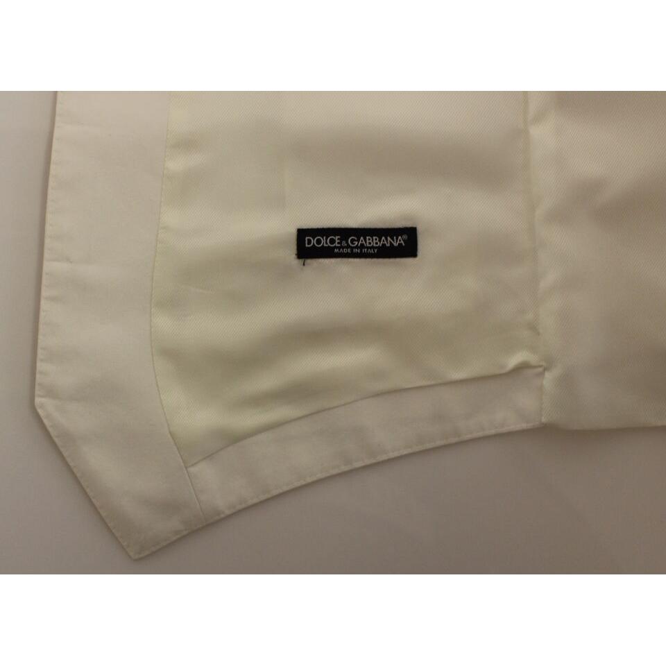 Dolce & Gabbana White Cotton Silk Blend Dress Vest Blazer Dolce & Gabbana
