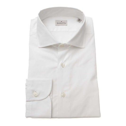 Bagutta White Cotton Men's Shirt Bagutta Light Gray