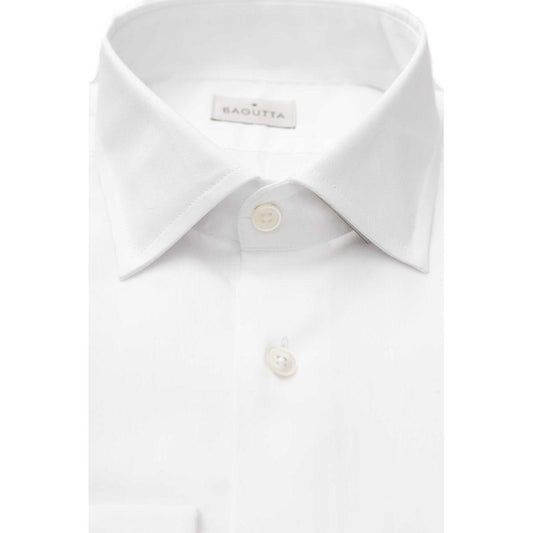 Bagutta White Cotton Men's Shirt Bagutta Lavender