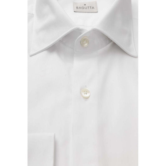 Bagutta White Cotton Men's Shirt Bagutta Light Gray