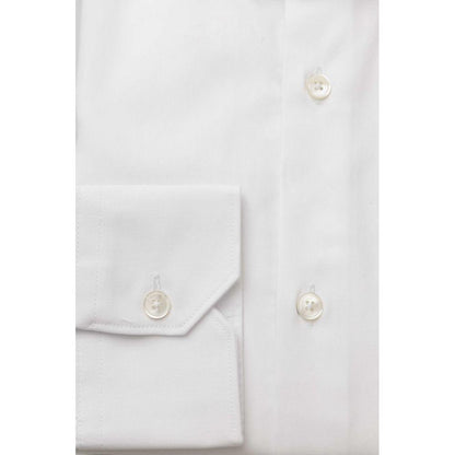 Bagutta White Cotton Men Shirt 1728,67345744032,Bagutta,Clothing,IT44 | XS,L,M,Men,Men - Clothing,New with tags,S,Shirts - Clothing,Shirts - Men - Clothing,White,XL,XXL