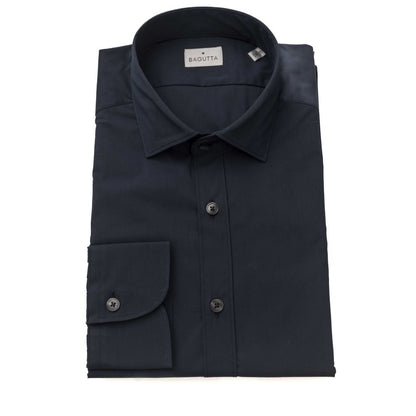 Bagutta Blue Cotton Men Shirt Slim Fit with French Collar 1728,67345744032,Bagutta,Blue,Clothing,Dress Shirts - Shirts - Clothing,Men,Men - Clothing,New with tags,Shirts - Clothing,Shirts - Men - Clothing,XXL