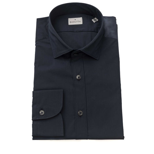 Bagutta Blue Cotton Men Shirt Slim Fit with French Collar 1728,67345744032,Bagutta,Blue,Clothing,Dress Shirts - Shirts - Clothing,Men,Men - Clothing,New with tags,Shirts - Clothing,Shirts - Men - Clothing,XXL