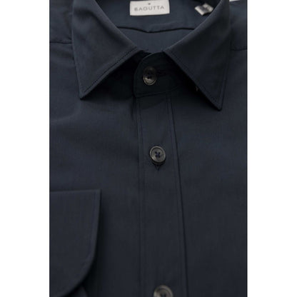 Bagutta Blue Cotton Men Shirt Slim Fit with French Collar 1728,67345744032,Bagutta,Blue,Clothing,Dress Shirts - Shirts - Clothing,Men,Men - Clothing,New with tags,Shirts - Clothing,Shirts - Men - Clothing,XXL