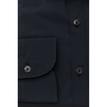 Bagutta Blue Cotton Men Shirt Slim Fit with French Collar 1728,67345744032,Bagutta,Blue,Clothing,Dress Shirts - Shirts - Clothing,Men,Men - Clothing,New with tags,Shirts - Clothing,Shirts - Men - Clothing,XXL