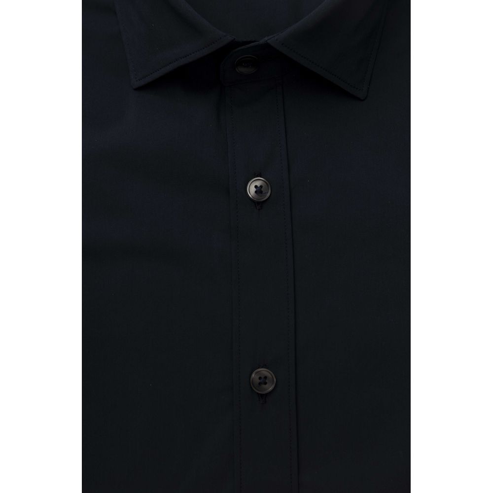 Bagutta Blue Cotton Men Shirt Slim Fit with French Collar 1728,67345744032,Bagutta,Blue,Clothing,Dress Shirts - Shirts - Clothing,Men,Men - Clothing,New with tags,Shirts - Clothing,Shirts - Men - Clothing,XXL