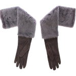 Dolce & Gabbana Gray Mink Fur Lambskin Suede Leather Gloves MOM11434-3