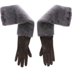 Dolce & Gabbana Gray Mink Fur Lambskin Suede Leather Gloves MOM11434-3