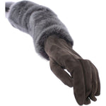 Dolce & Gabbana Gray Mink Fur Lambskin Suede Leather Gloves MOM11434-3