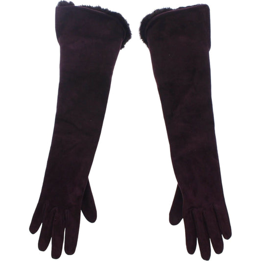 Dolce & Gabbana Purple Mink Fur Goatskin Suede Leather Gloves 1728,60% Goatskin,67345645728,7.5 | M,Accessories,Dolce & Gabbana,Gloves - Accessories,Gloves - Women - Accessories,Material: 40% Mink Fur,New with tags,Purple,Women,Women - Accessories