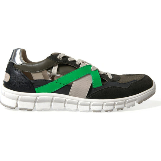 Dolce & Gabbana Multicolor Leather Suede Low Top Sneakers Shoes