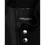 Dolce & Gabbana Black Rayon Buttoned Vest Logo Jacket JKT4006-58