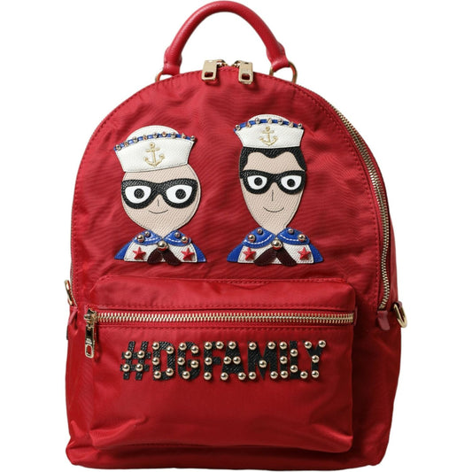 Dolce & Gabbana Red #DGFAMILY Embellished Backpack VULCANO Bag Dolce & Gabbana