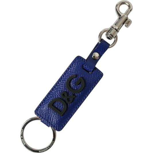 Dolce & Gabbana Elegant Blue Trifold Calf Leather Key Holder Dolce & Gabbana Dark Slate Gray
