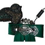 Dolce & Gabbana Green Satin Bird Crystal Women Hair Clip Dolce & Gabbana Dark Slate Gray