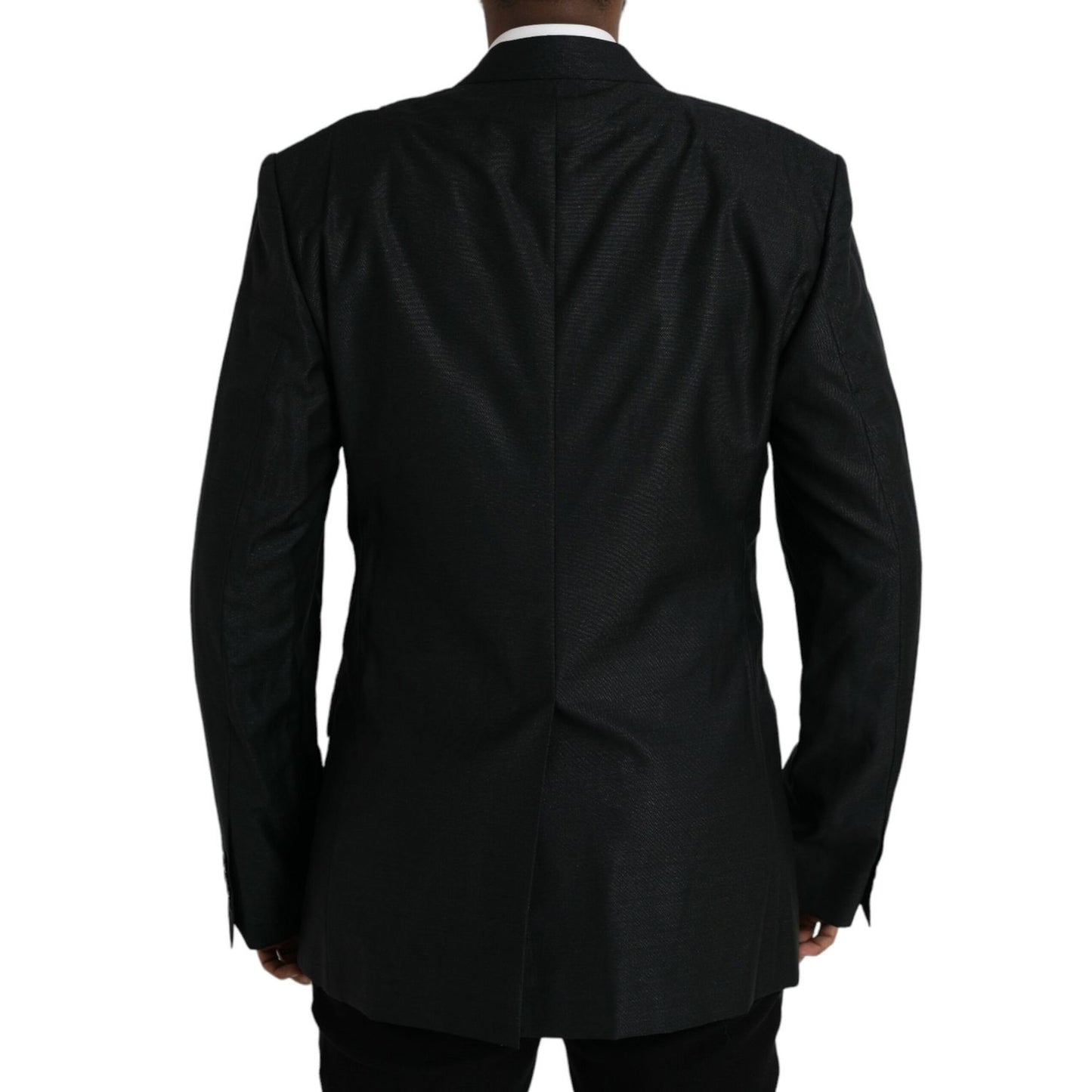 Dolce & Gabbana Dark Gray Wool Notch SingleBreasted Coat Blazer