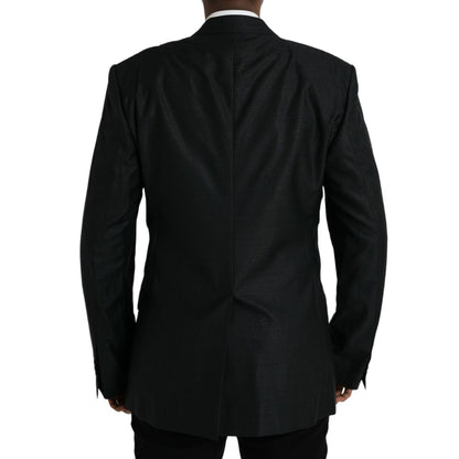 Dolce & Gabbana Dark Gray Wool Notch SingleBreasted Coat Blazer
