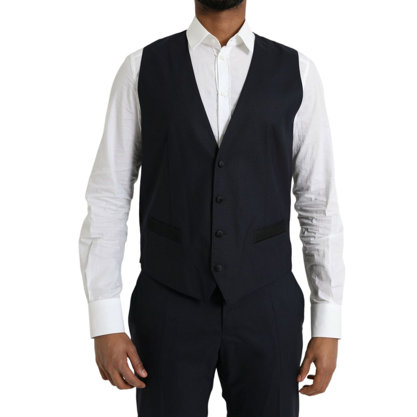 Dolce & Gabbana Dark Blue MARTINI Wool Formal 3 Piece Suit