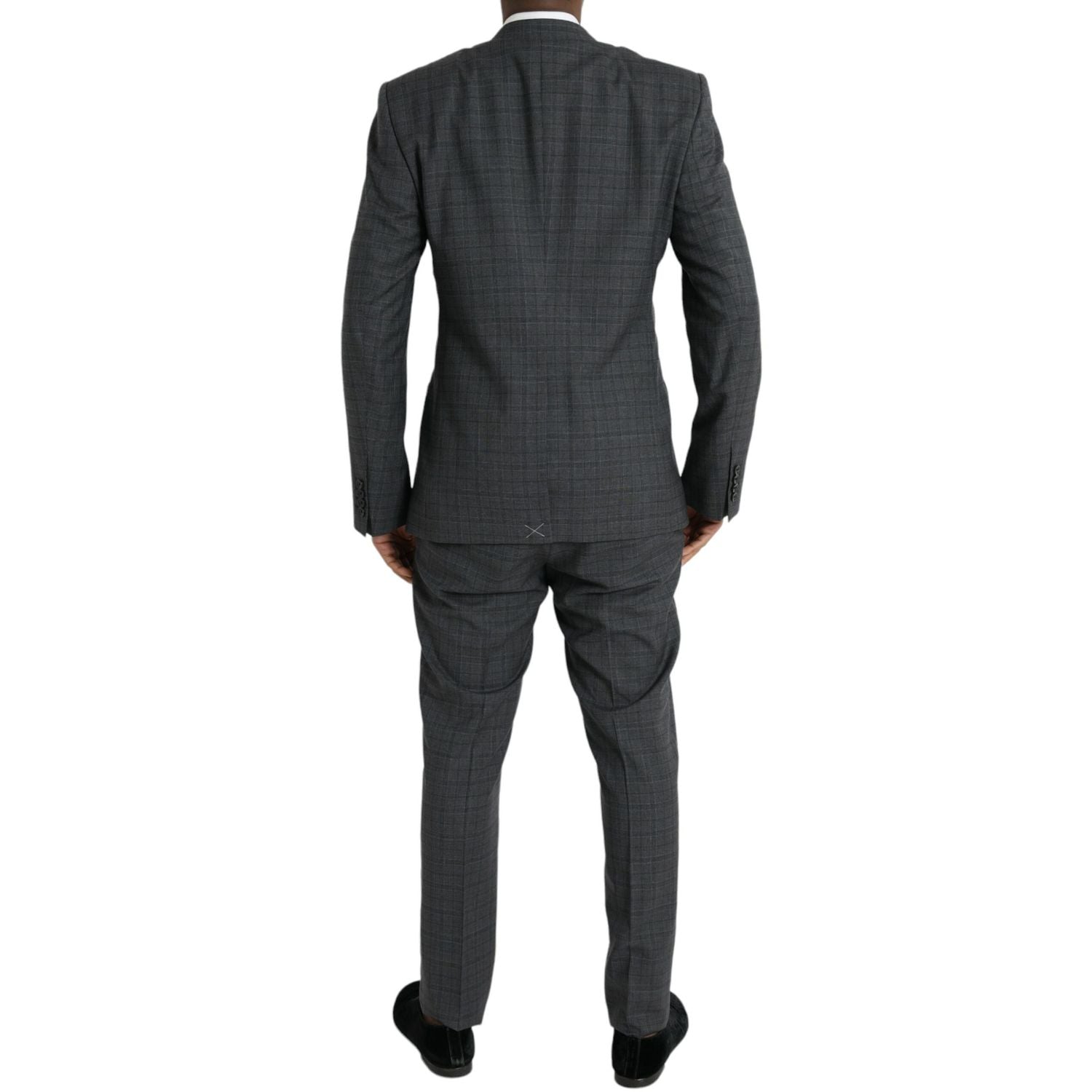 Dolce & Gabbana Gray Plaid Wool MARTINI Formal 2 Piece Suit