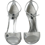 Dolce & Gabbana Silver KEIRA Leather Heels Sandals Shoes Dolce & Gabbana Dark Gray