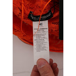 Dolce & Gabbana Orange Floral Ricamo Sheath Long Dress SIG60563-1
