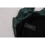 Dolce & Gabbana Elegant Green Crystal Embellished Sheath Dress Dolce & Gabbana Black