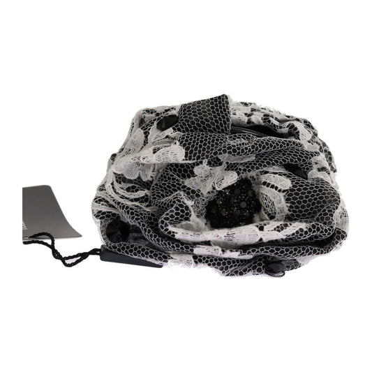 Dolce & Gabbana Black White Floral Lace Crystal Hair Claw 12% PA,1728,28% Cotton,40% Silk,67345645728,Accessories,Black/White,Dolce & Gabbana,Hair Accessories - Accessories,Hair Clips - Hair Accessories - Accessories,Headbands - Women - Accessories,Materi
